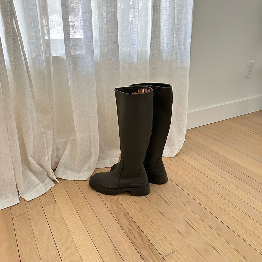 Zara Rubberized Tall Boots